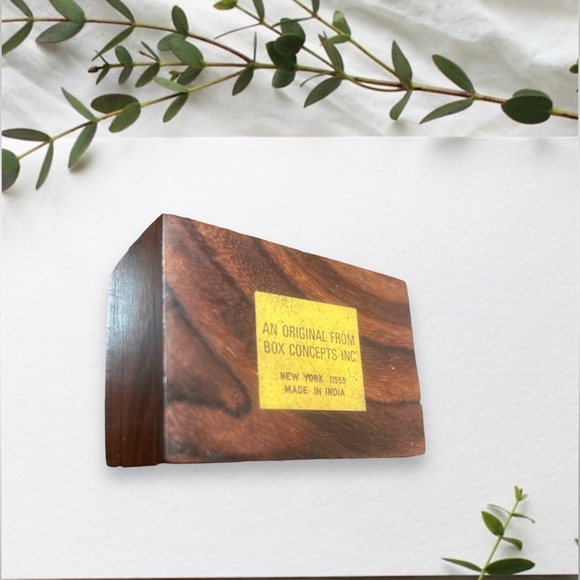 🌻Vintage Handmade Wooden Floral Hinged Trinket Jewelry Boxes (Bundle of 2) - Picture 11 of 12